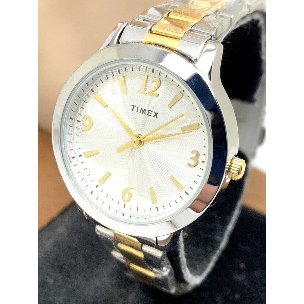 Timex Women's Watch TW2V35900 Quartz Silver Dial Two Tone Stainless Steel 32mm